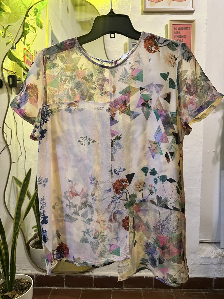 Remera transparente estampada