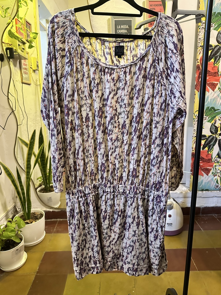 Vestido estampado manga larga