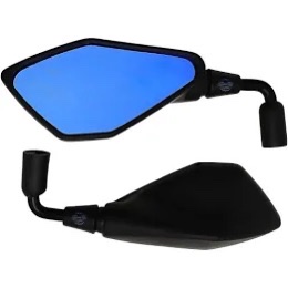 Retrovisor Z400 Rebaixado Haste curta lente azul