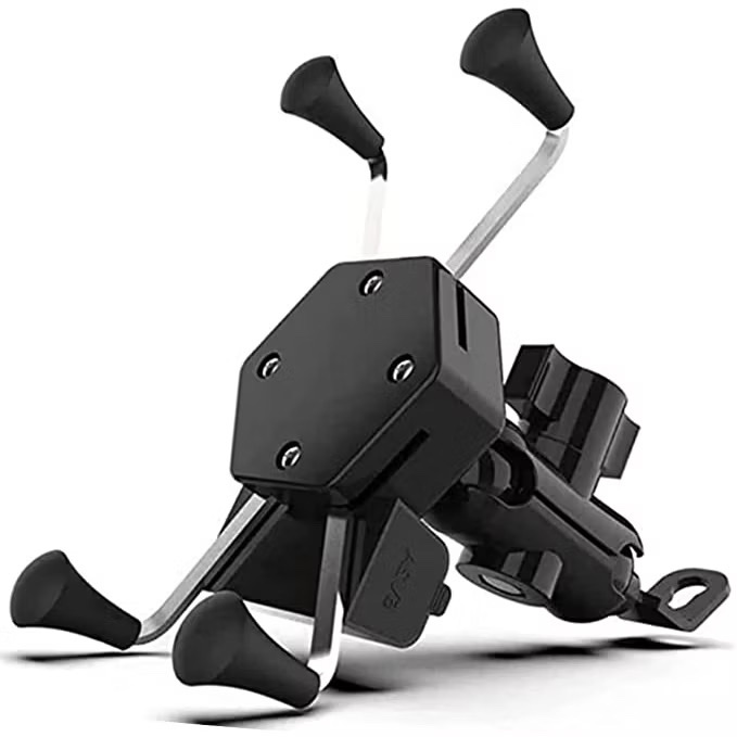 Suporte Celular Moto Com Carregador Universal Usb Garra X