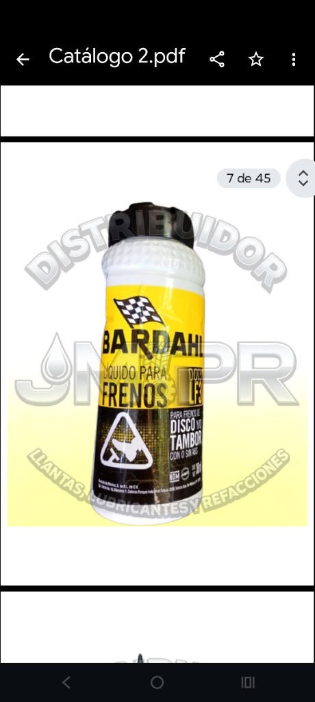 Bardahl liquido para frenos