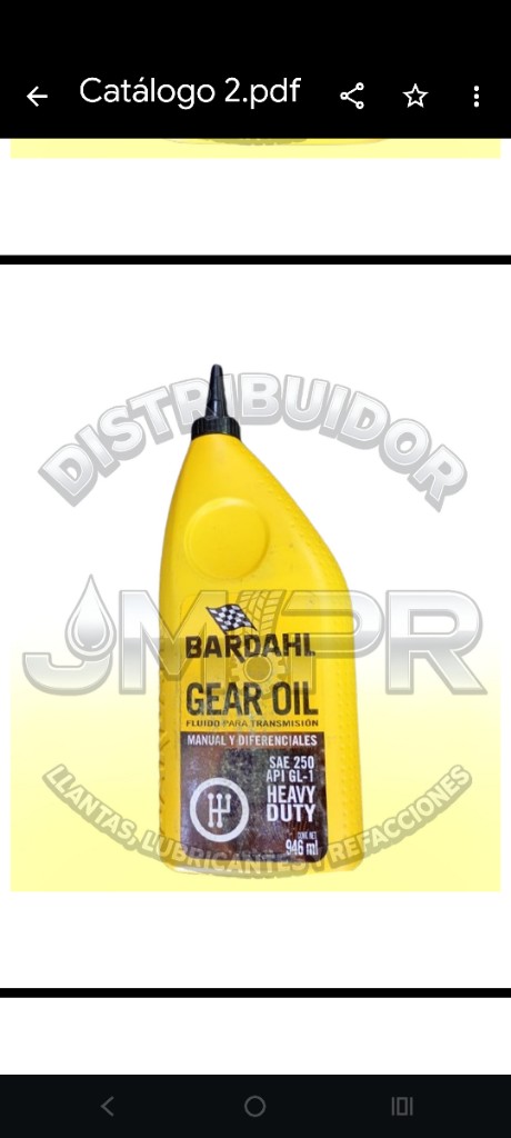 Bardahl 250 Gear Oil amarillo