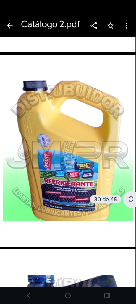 ANTICONGELANTE Ecom refrigerante amarillo