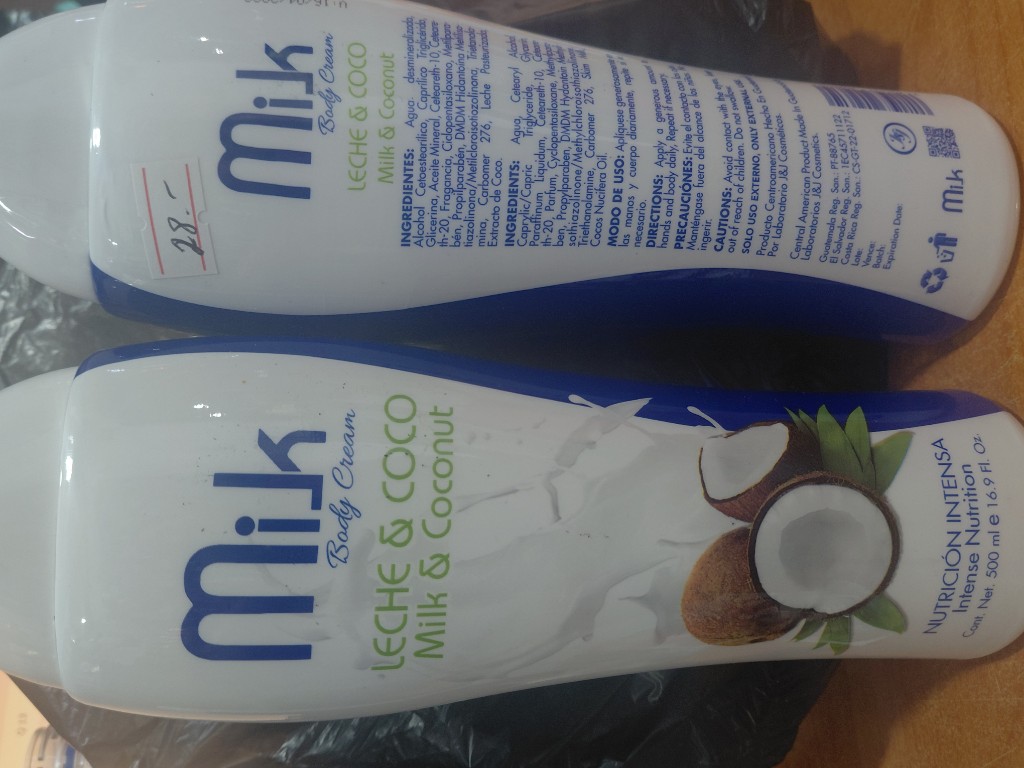 CREMA ORPORAL MILK LECHE Y COCO  500ML.