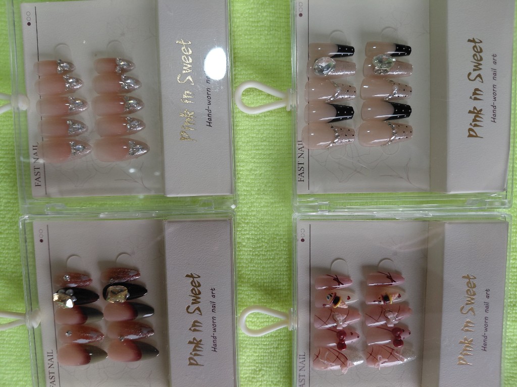 uñas  pink in sweet decoradas de 24pcs