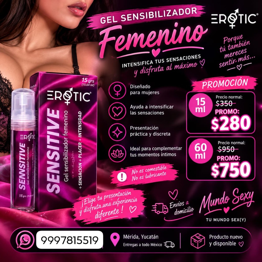 Gel multiorgasmico para mujer 60 ML VERSIÓN GRANDE