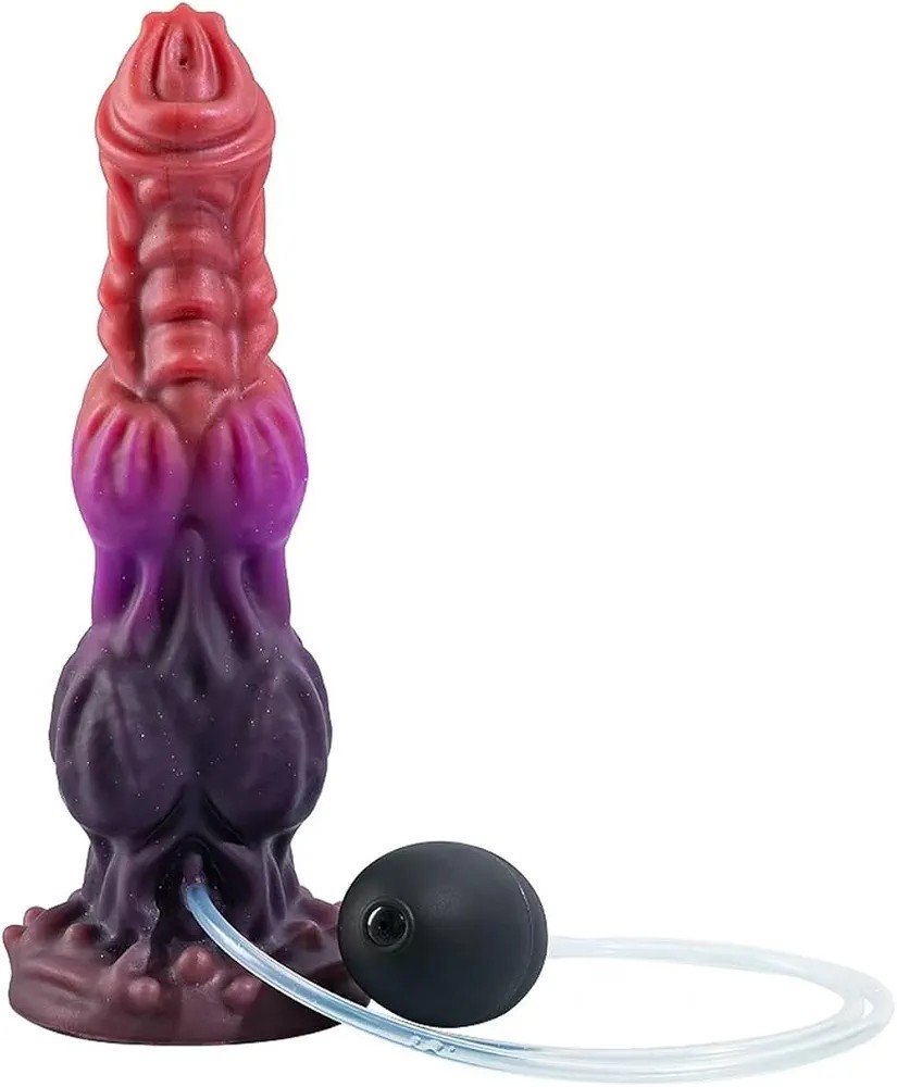 Consolador realista con forma de perro grande, consolador eyaculador con ventosa, función de pulverización, consoladores de silicona con forma de animal, juguetes sexuales for mujeres y hombres