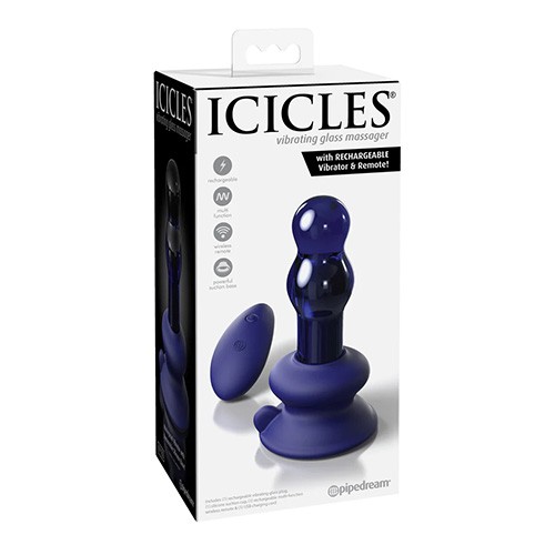 Icicles 83 Pipedream PD2883-14 PLUG DE CRISTAL CON VIBRADOR RECARGABLE