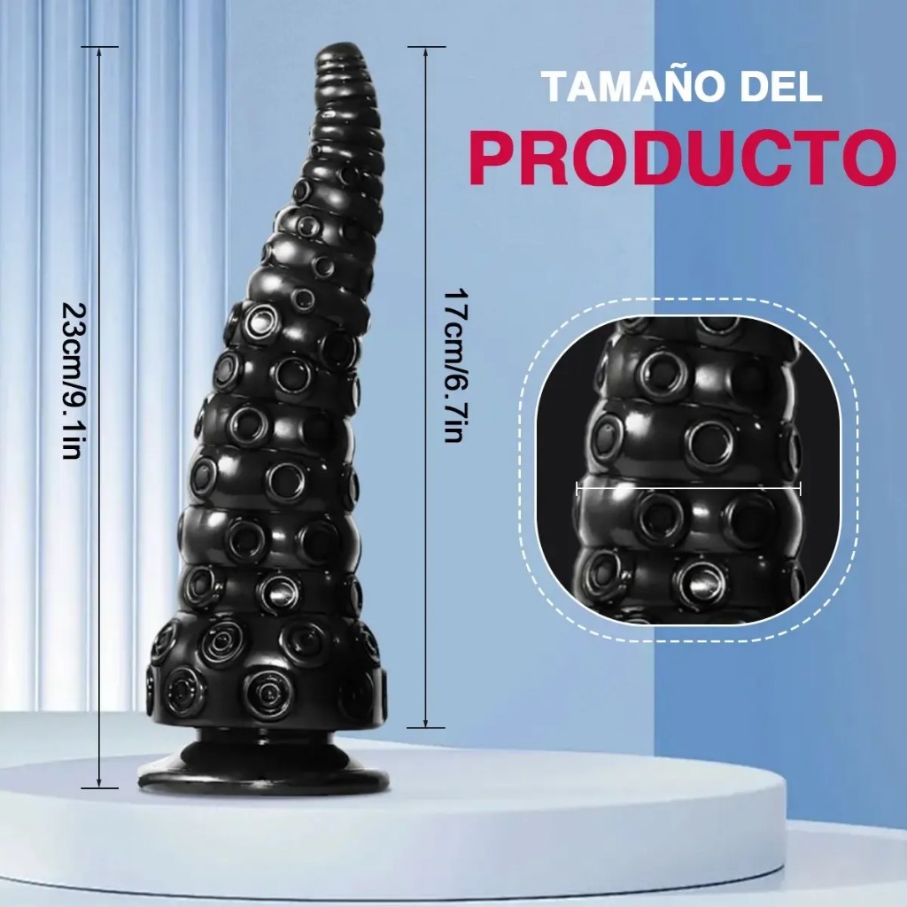 Consolador Dildo Realista Suave Pulpo Ventosa Estimular23cm