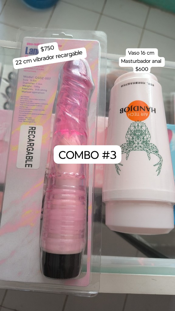 COMBO #3 SE VENDE POR KIT O INDIVIDUAL VASO MASTURBADOR ANAL Y DILDO FORMA DE PENE VIBRADOR RECARGABLE