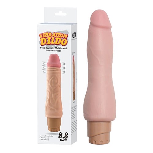 Dildo Vibrador Realista sin Testiculos de 22 cm Largo x 5 cm Ancho Luxe Realistic Dildo Vibrator Rechargeable QSDZ-028-R
