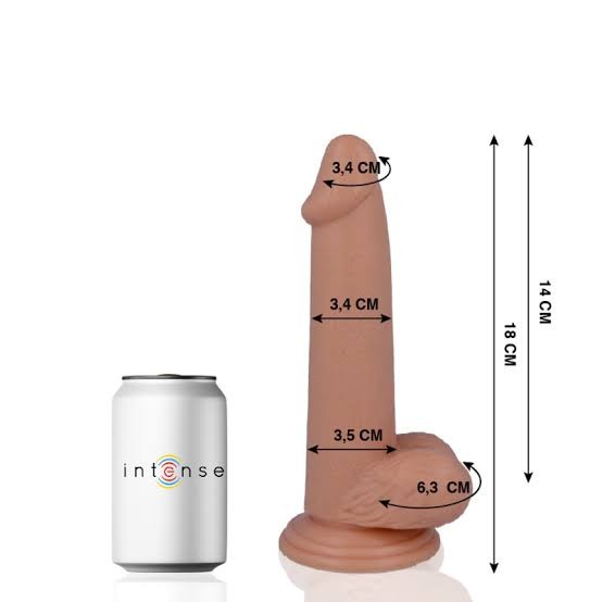 Dildo de Silicona, 18 cm Consolador Realista Pene silicona con testiculos y ventosa ...