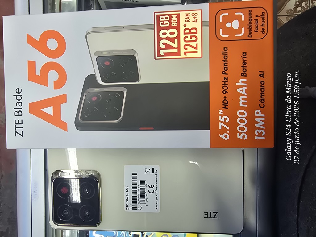 🟡TELEFONO SMARTPHONE ZTE BLADE A56 CLARO DORADO 128X4+8