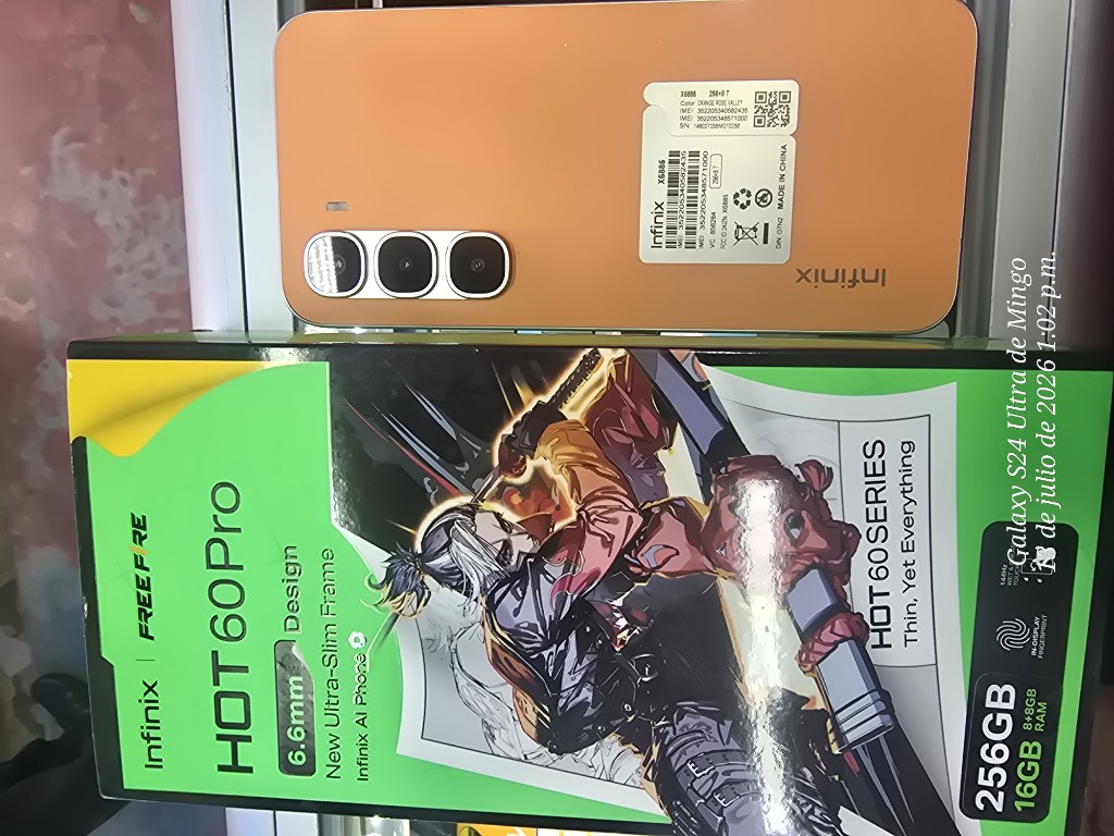 TELEFONO SMARTPHONE INFINIX 60 PRO LIB DUAL NARANJA 256×8+8(16)