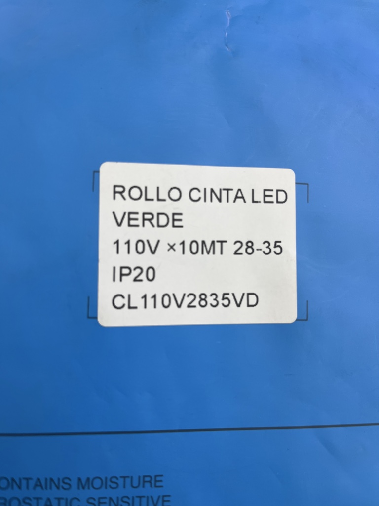 CINTA LED 110V VERDE CTR 10CM 10MTS BIGLED