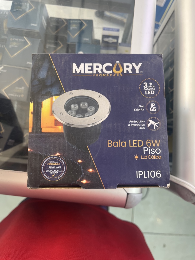 BALA LED PISO 6W 3000K SATIN REDONDA MERCURY IPL106