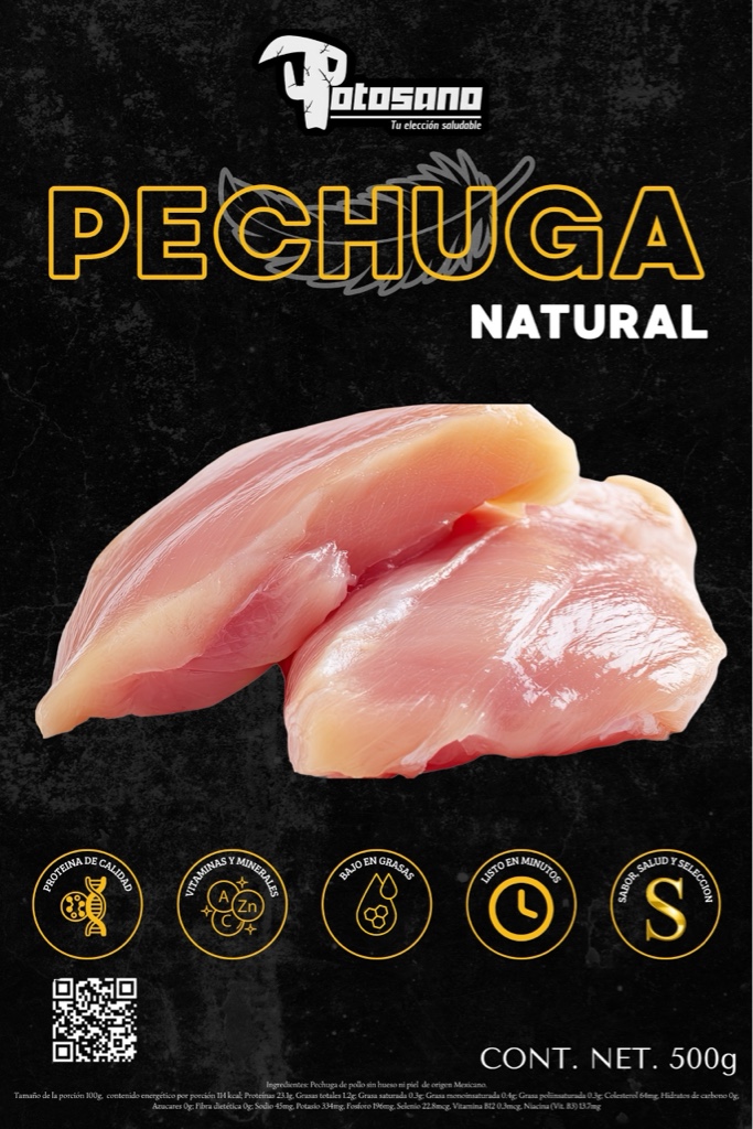 Pechuga de pollo natural 1/2 kg.