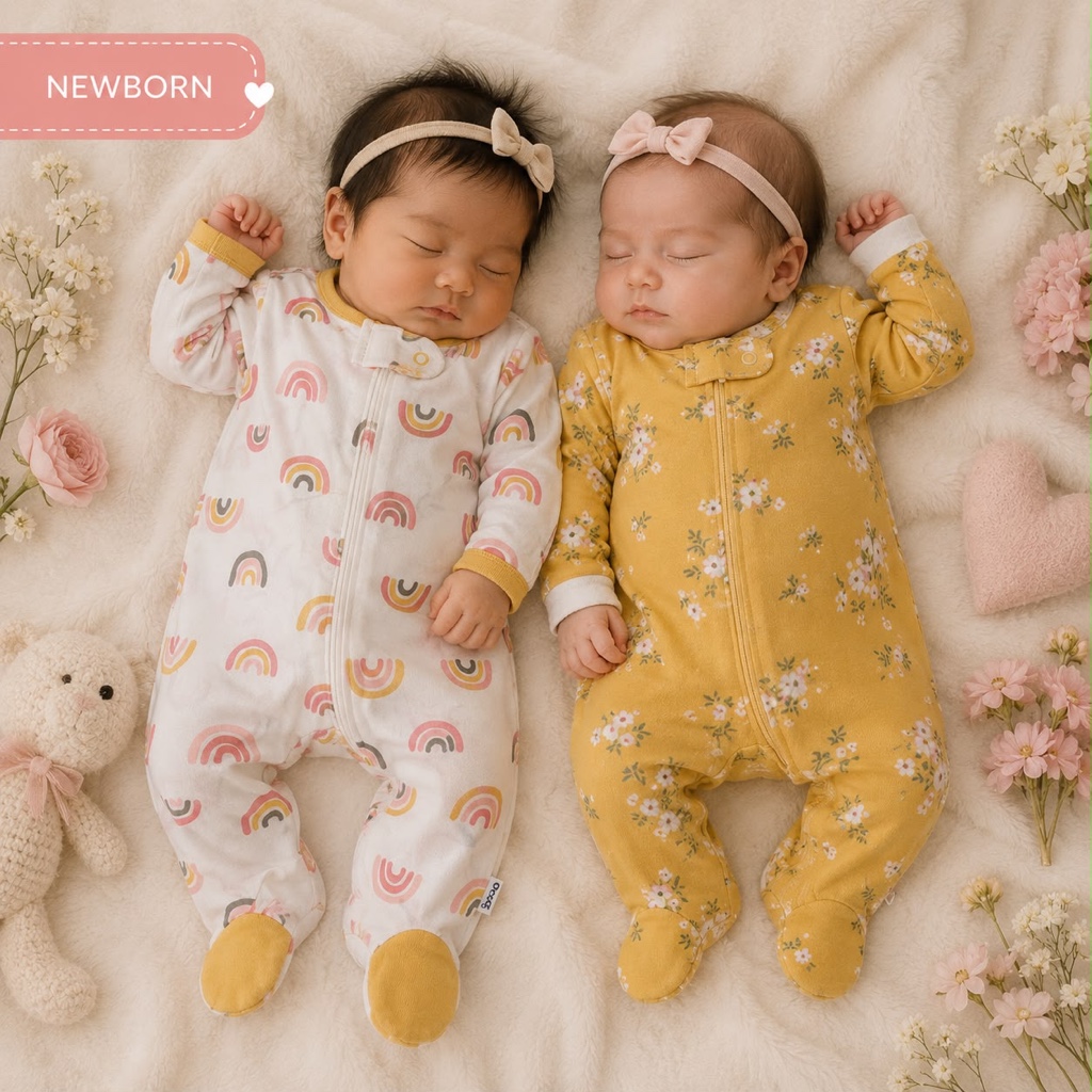 2 Bodysuit girls Yellow