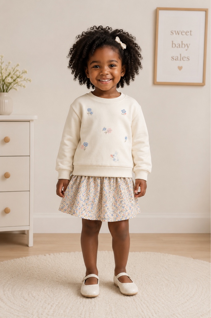 Set 2 Piezas Girls 3T | Floreado | Falda + Blusa
