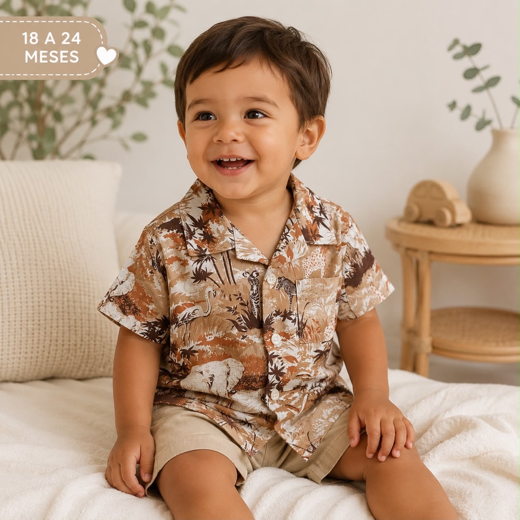 Camisa Selvática marrón Janie & Jack