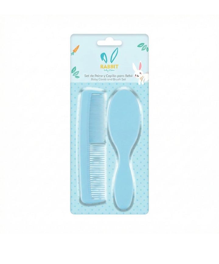 SET PEINE Y CEPILLO CELESTE RABIT