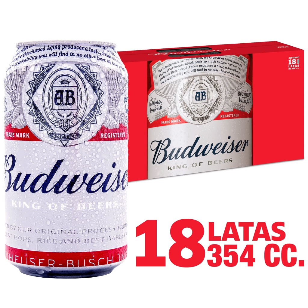 Maleta Budweiser lata 354cc x 18und
