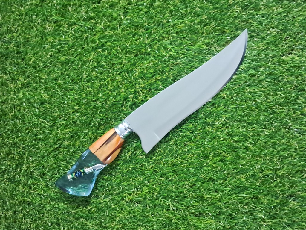 Picanheira 8" - cabo bala e bandeira Brasil - lâmina aço inox 3 mm