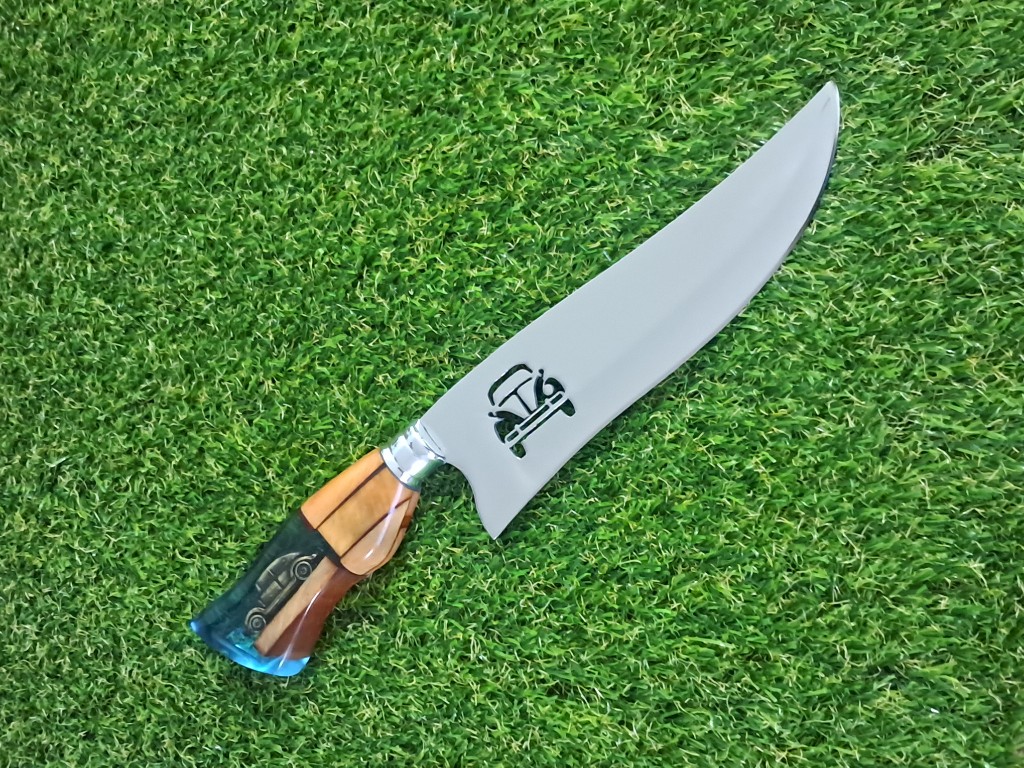 Picanheira 8" - cabo híbrido fusca - lâmina aço inox 3 mm vazado