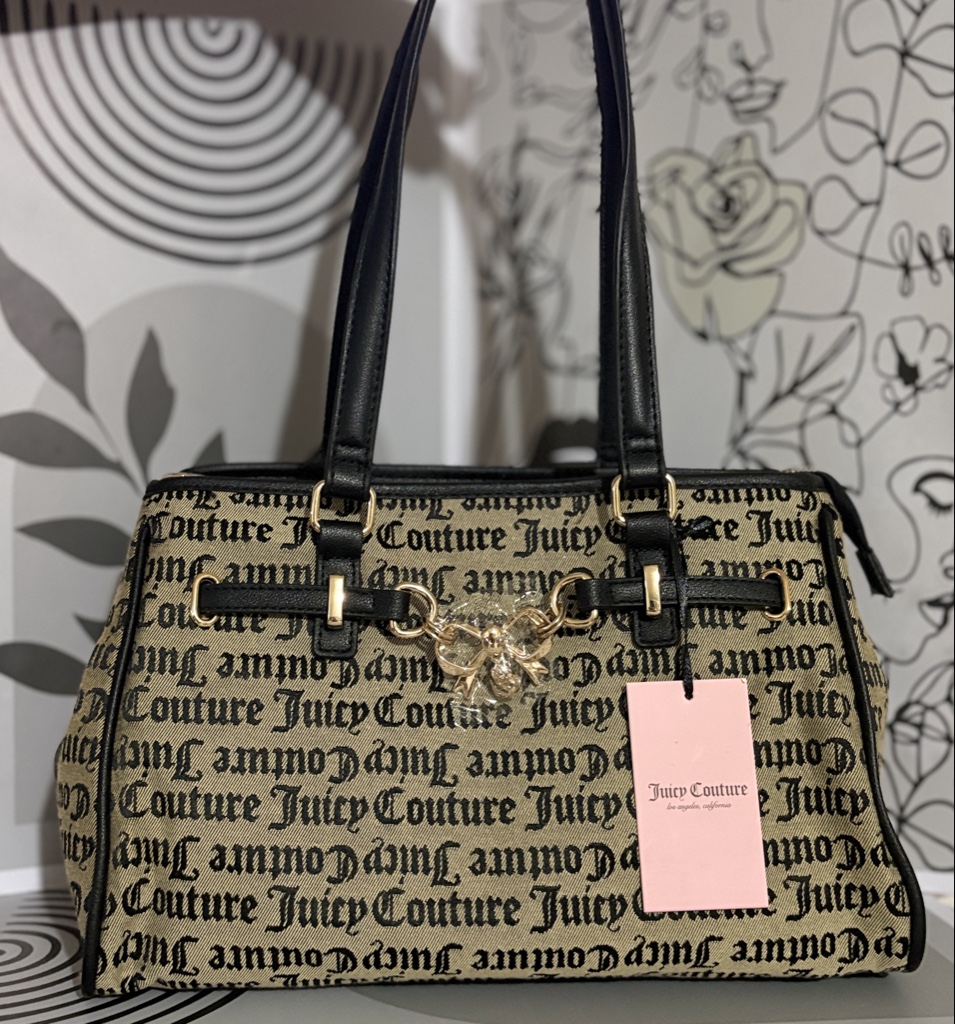 Tote Mediana Juicy Couture negro con beige