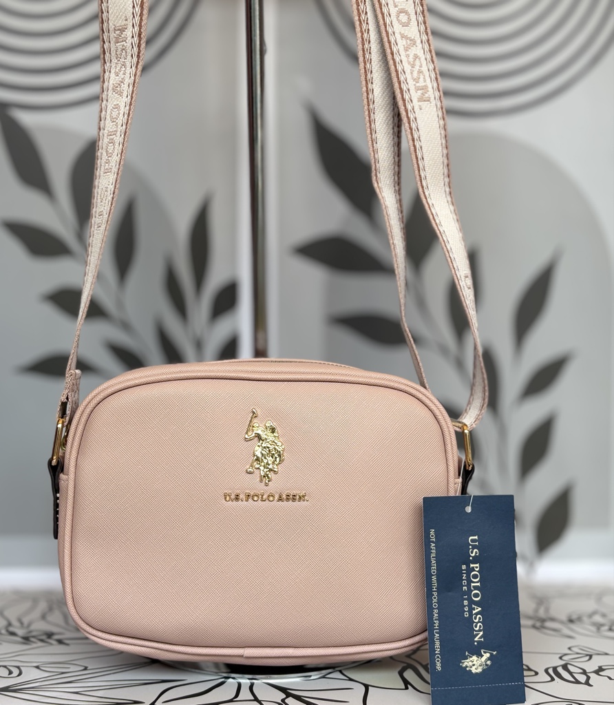 Crossbody US POLO color rosa pastel