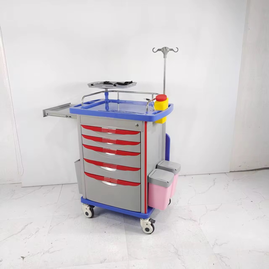 Carro veterinario azul y rojo