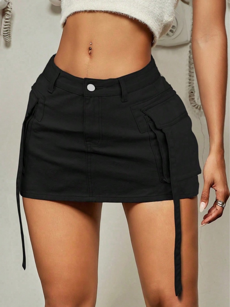 Falda negra cargo