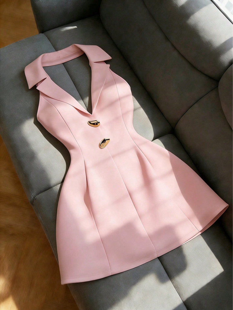 Vestido rosa sin mangas