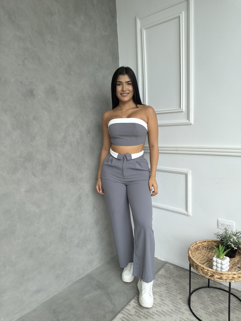 Set gris con blanco