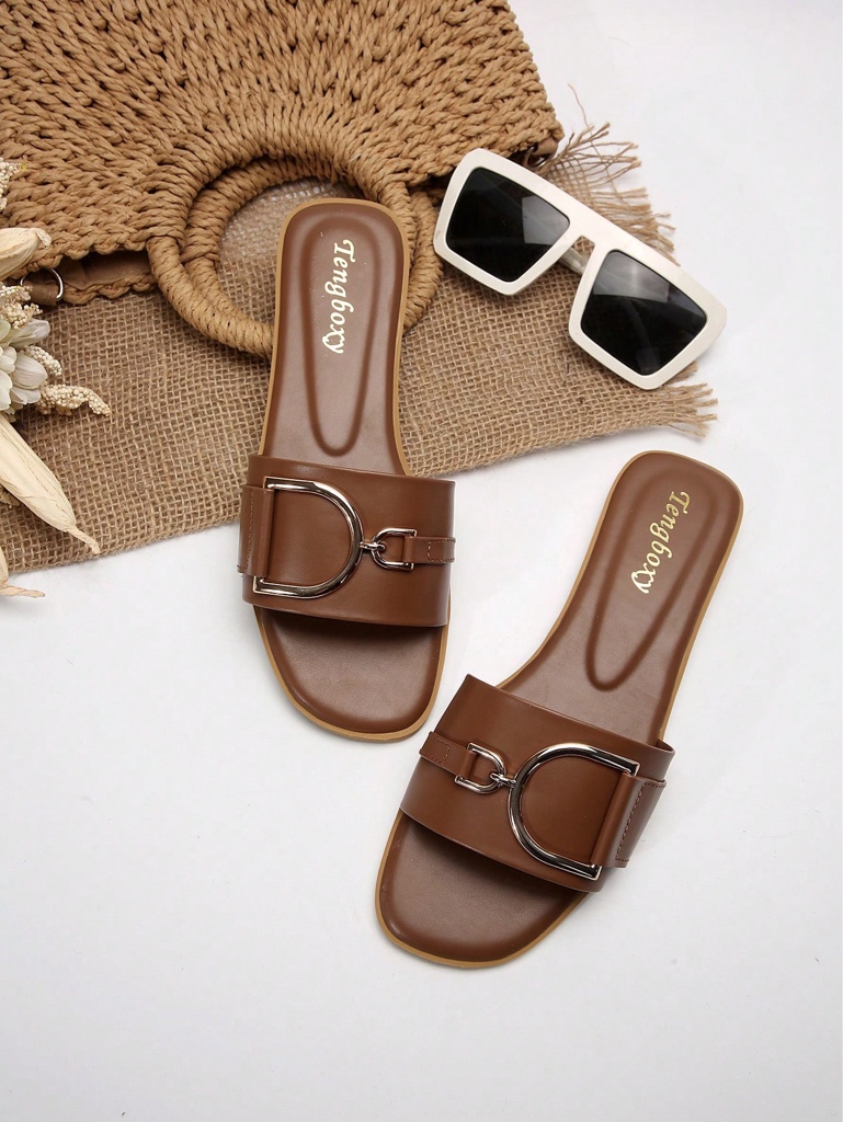 sandalias marrones hebilla