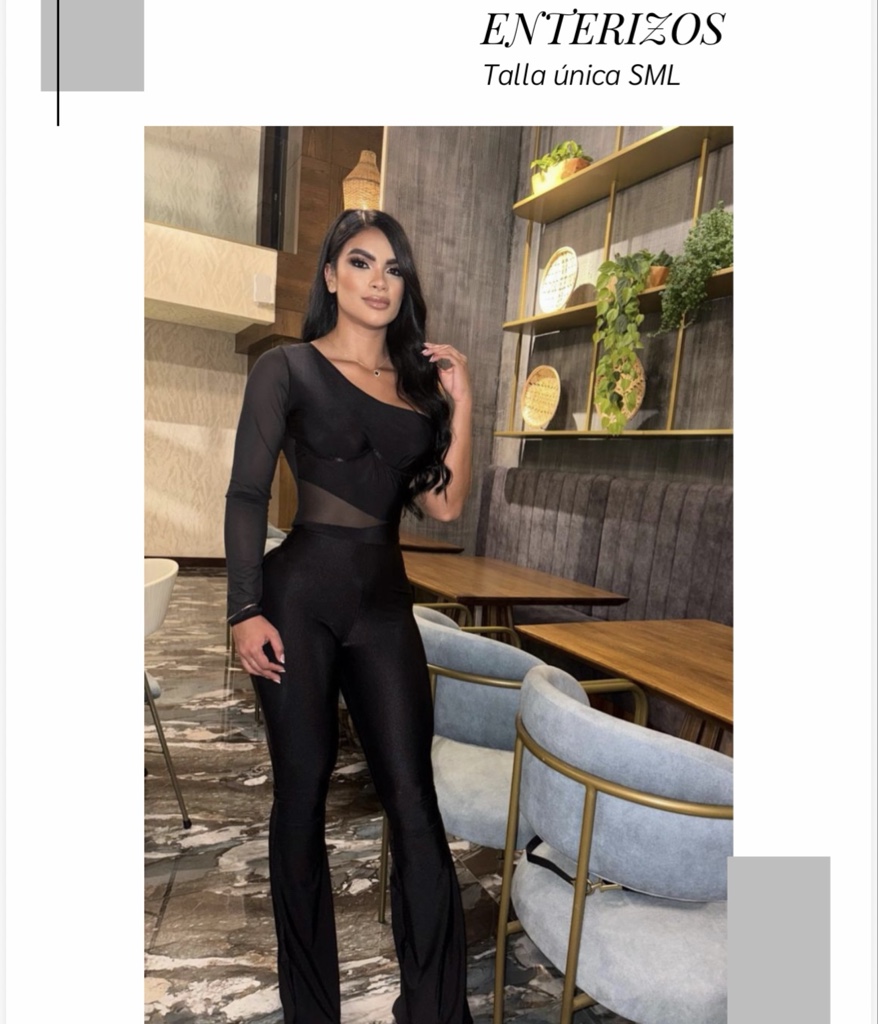 Enterizo negro transparente