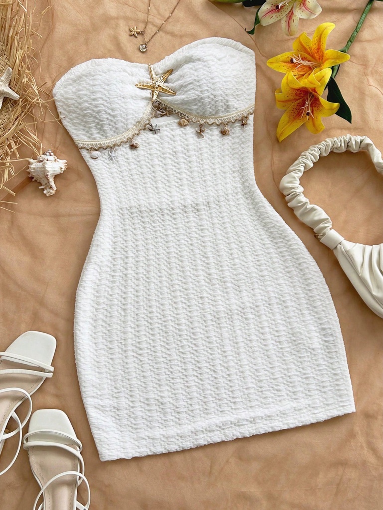 Vestido blanco strapless
