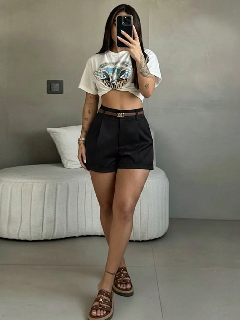 short negro de vestir