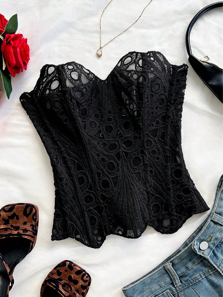 Corset rojo, blanco , negro