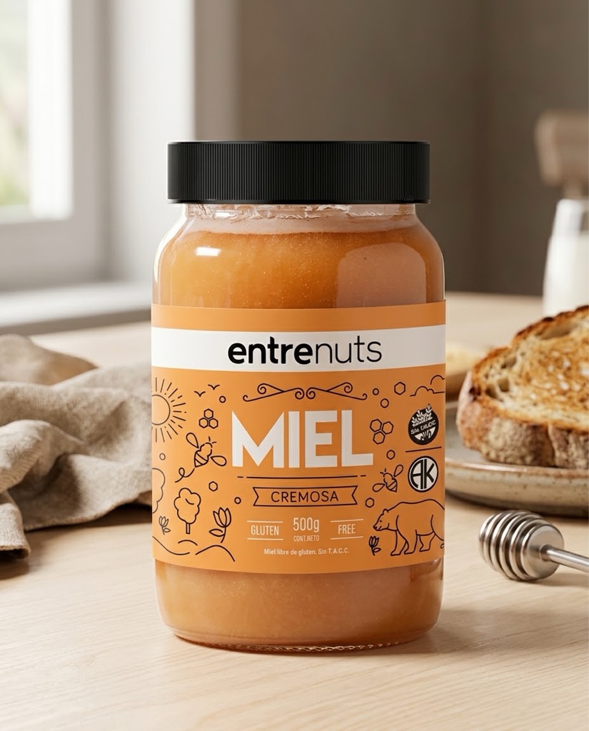 Miel cremosa sin gluten 500Grs Entrenuts