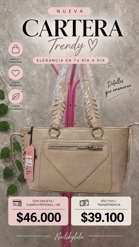Trendy cartera beige