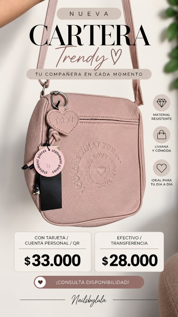 Cartera Trendy rosa