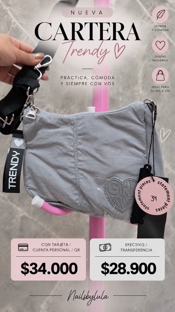 Cartera Trendy gris