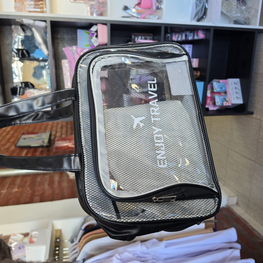 Enjoy Travel bolso negro transparente