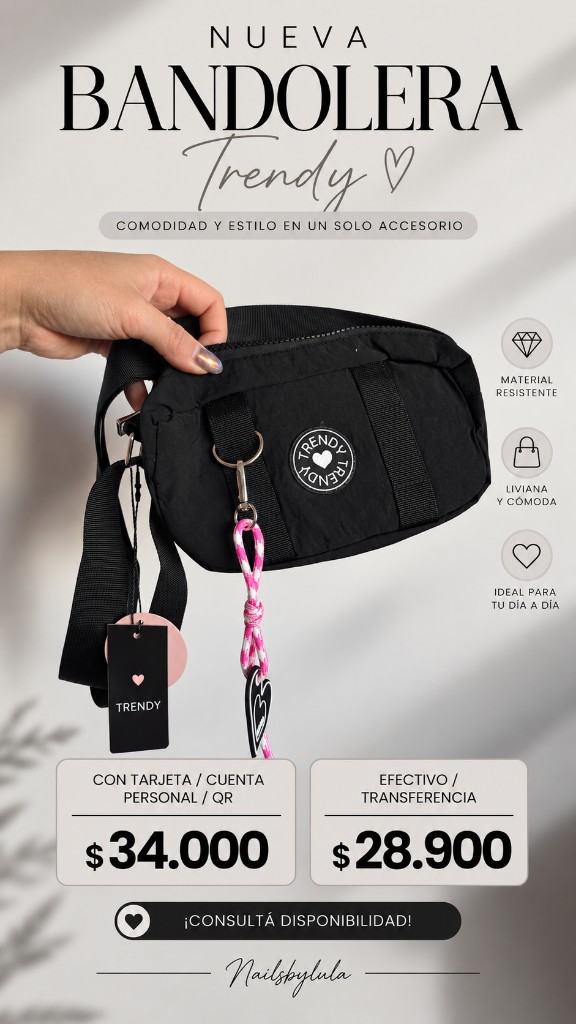 Trendy bandolera negra