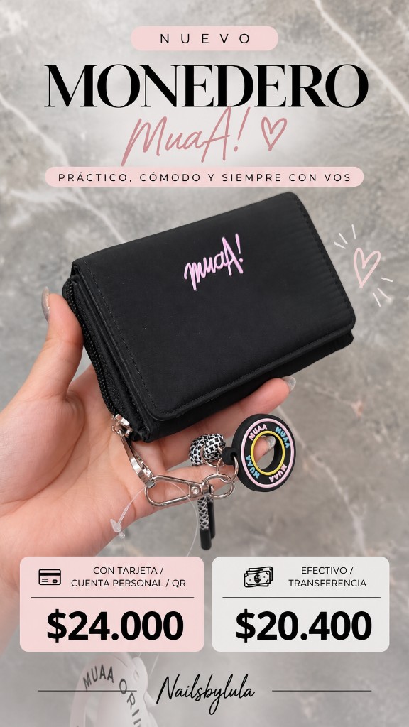 Muaa! monedero negro