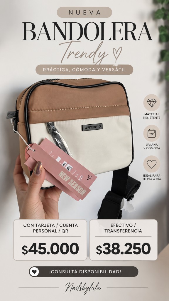 Bandolera Trendy beige