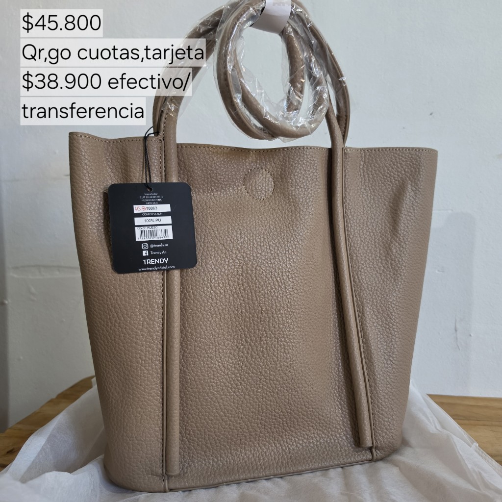 Tote cartera beige