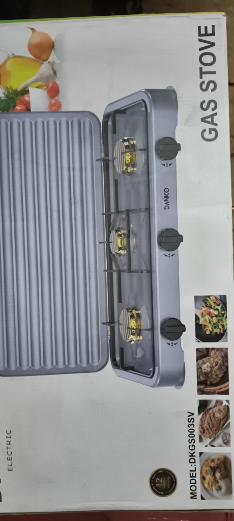 Danko cocina a gas 3 quemadores gris