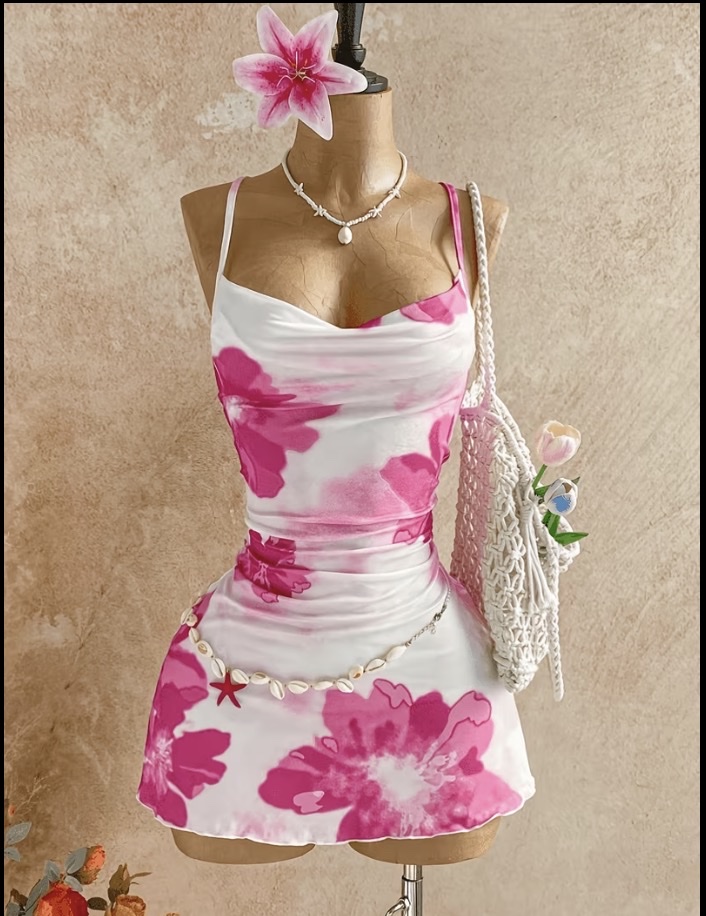 Vestido floral rosado